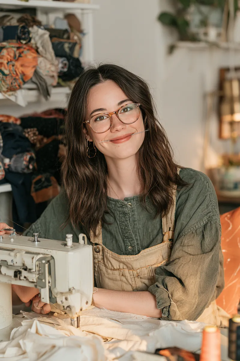 American seamstress in her studio, one of many entrepreneurs who use personal loans for equipment